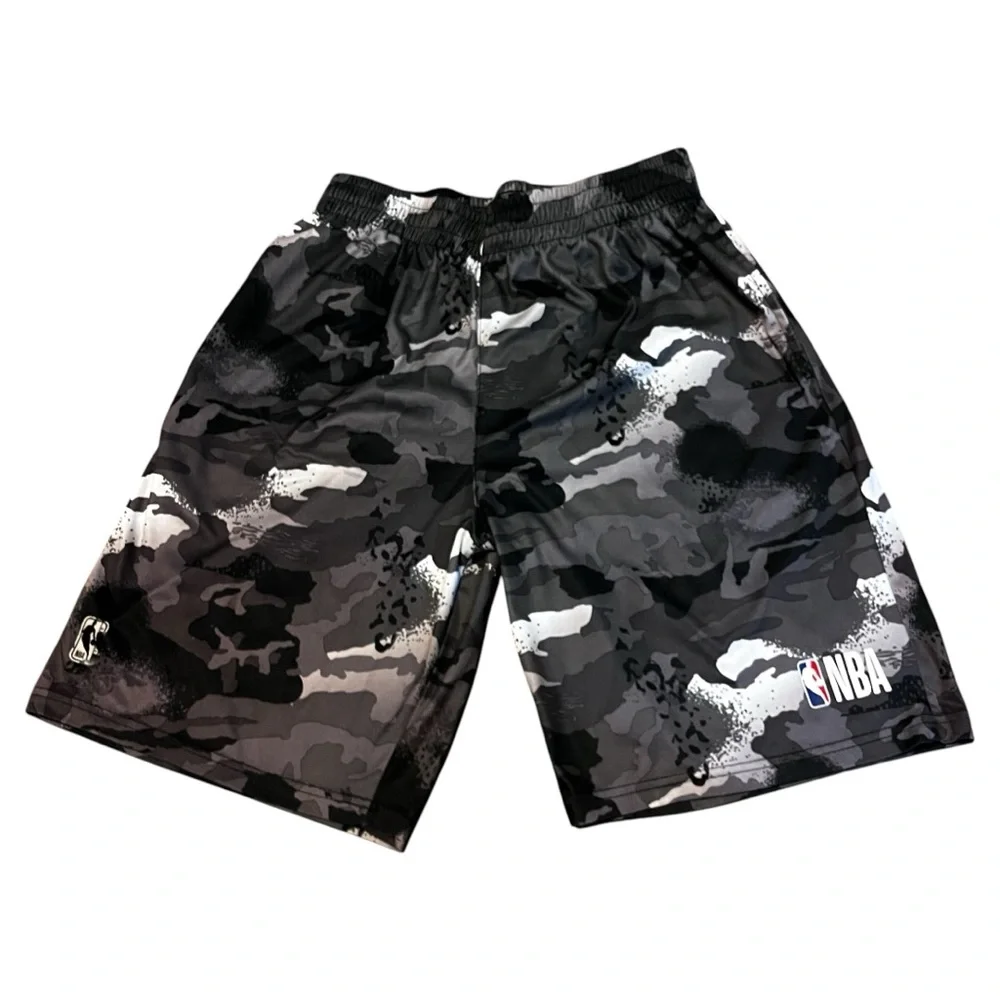 NBA Trainer Shorts Mens Large Camouflage Athletic Net Dry Comfort Fit Basketball